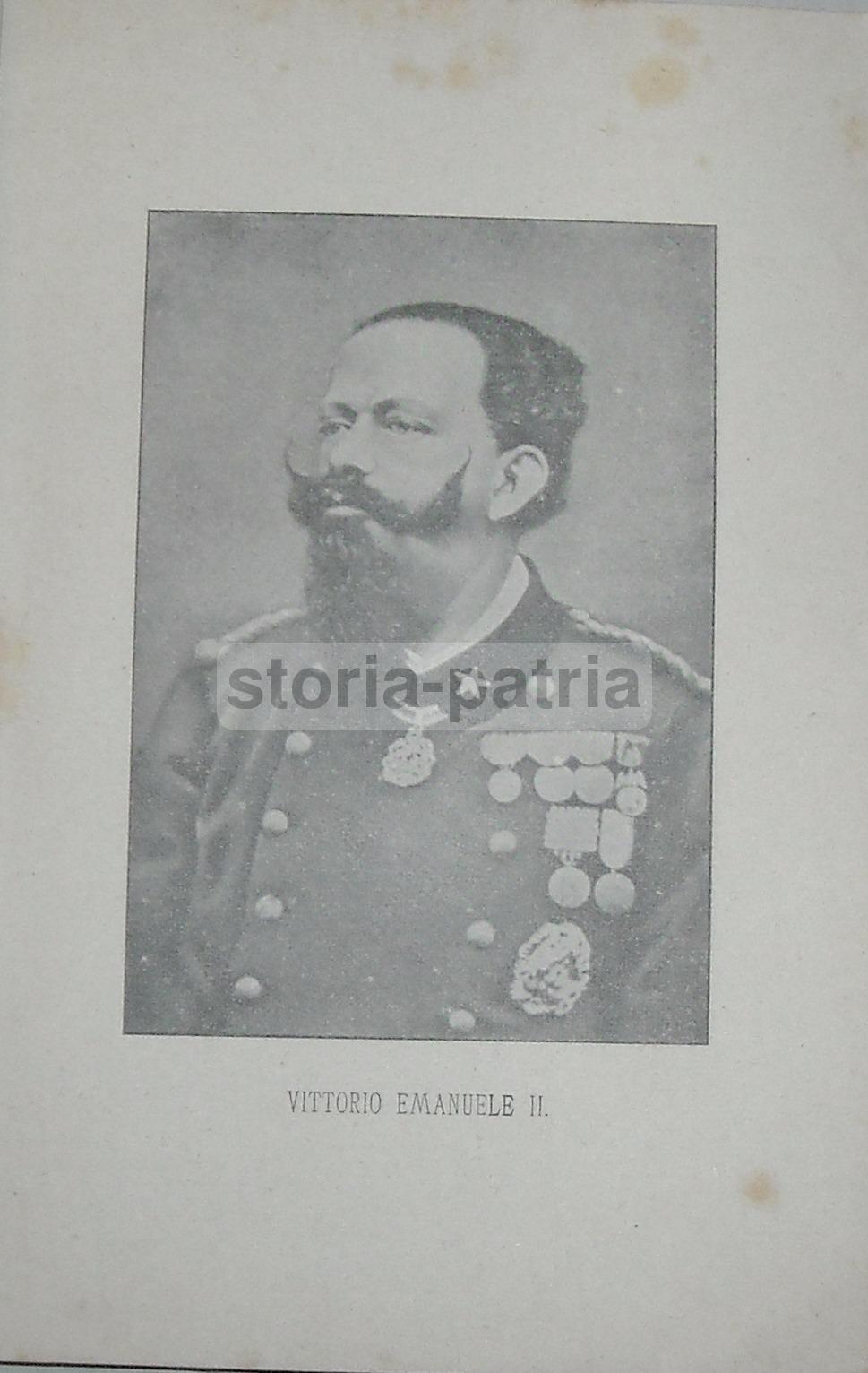 Casa Savoia, Araldica: Antico Ritratto Di Vittorio Emanuele II, Stampa Del XIX Secolo