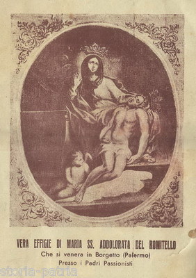 Sicilia, Palermo, Borgetto: Padri Passionisti, Madonna Addolorata, Stampa Devozionale
