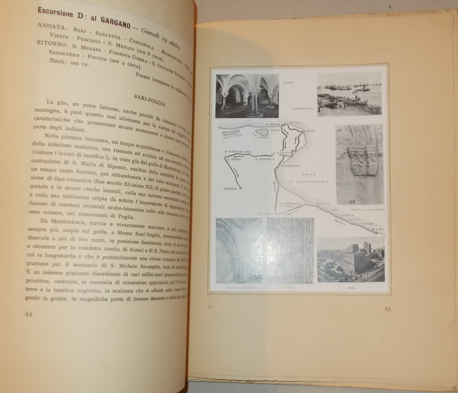 Puglia: Congresso Sips 1933, Programma Della Manifestazione (Bari, Gargano, Matera)
