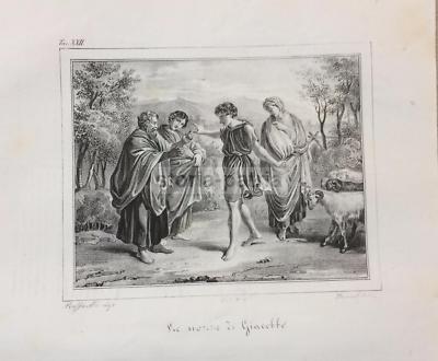 Le Nozze Di Giacobbe. Antica Stampa Popolare Napoletana, Litografia Di Wenzel (da Raffaello), Circa 1840