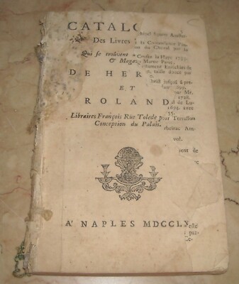 Bibliografia, Bibliofilia, Libri Antichi Di Varia Cultura, Napoli, Hermil Roland