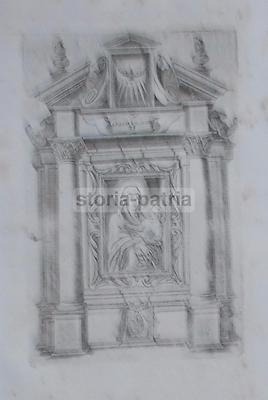 Antica Stampa Devozionale Di Santa Maria Maggiore Con Madonna E Bambino, Sicilia