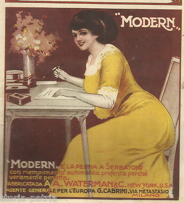 Scrittura, Penne Stilografiche Waterman, Caccia, Leon Beaux, 1910