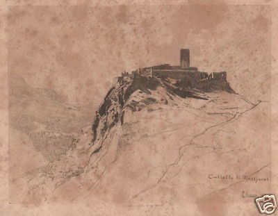 Valle d'Aosta, Castello Di Montjovet, Antica Incisione Di Carlo Chessa