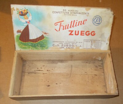 Frutta Confettura Fruttino Zuegg Lana d'Adige: Scatola Pubblicitaria D'Epoca Del '900
