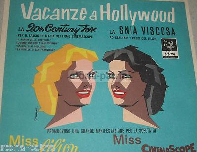 Cinema Spettacolo: Lilion, Cinemascope, Snia Viscosa, Aerolinee SAS, Biancheria, 1956