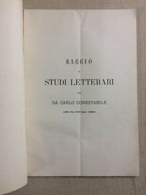 Sassoferrato, Sofocle, Antigone. Carlo Conestabile, Studi Letterari, Perugia, 1870