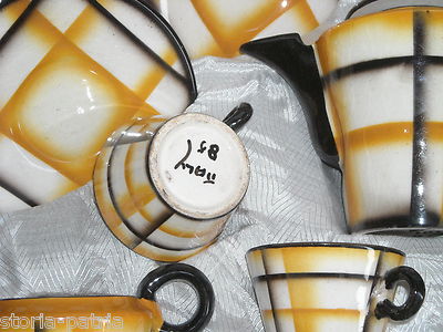 Arte Decorativa Del '900, Design, Ceramiche Da Collezione, Servizio Da Caffè, Déco