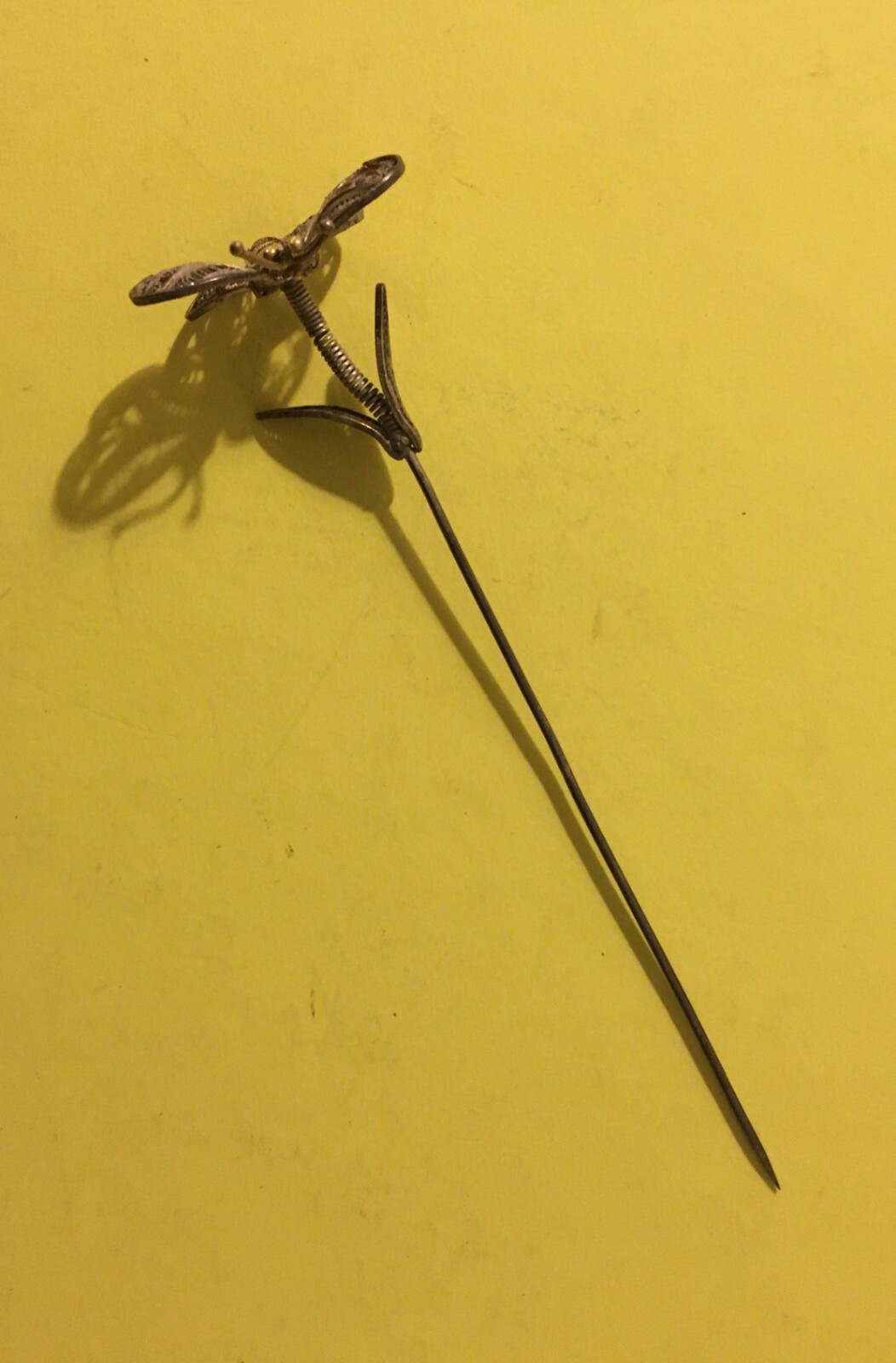 Artistico Spillone Da Collezione Per Acconciature O Cappelli: Farfalla In Filigrana
