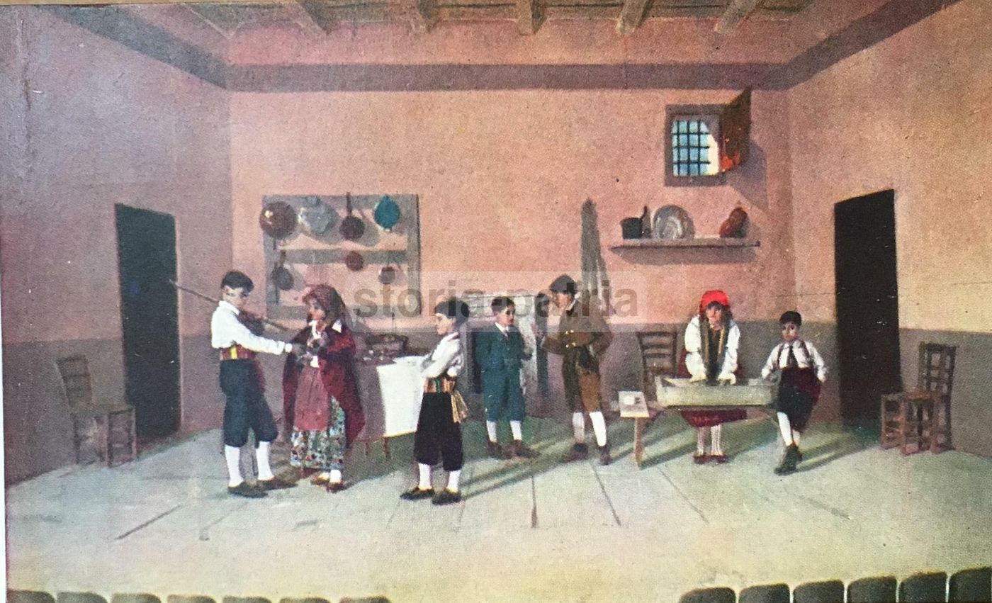 Benevento, Festa Del Pane, Antica Cartolina A Colori, Recita Teatrale, Fascismo, Anni '30