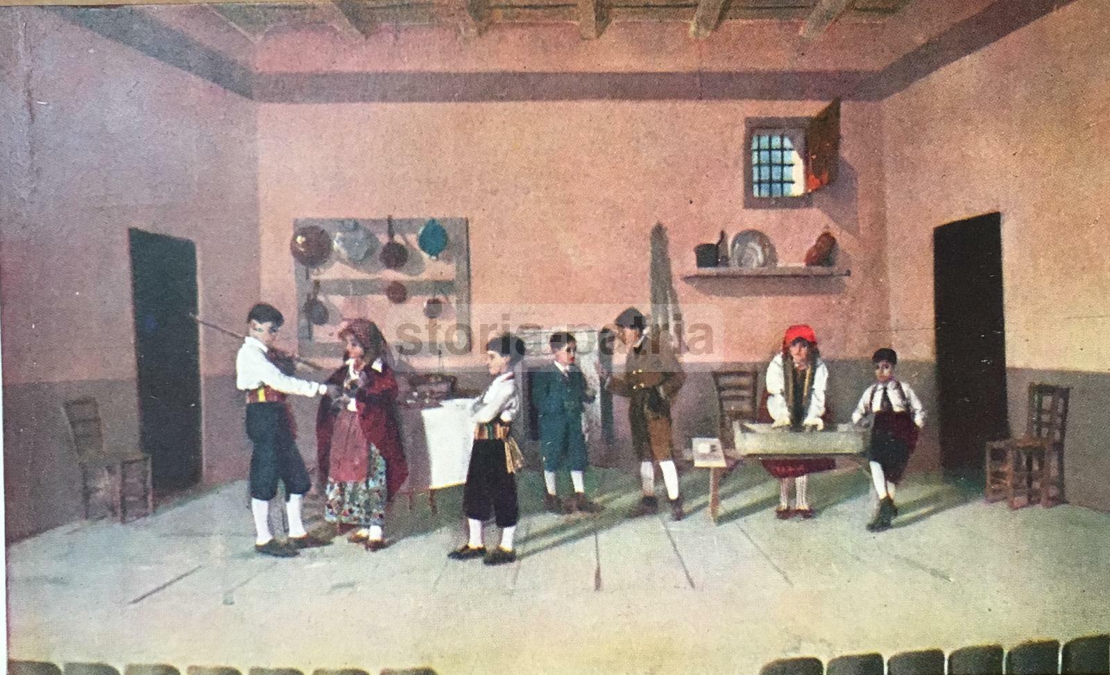 Benevento, Festa Del Pane, Antica Cartolina A Colori, Recita Teatrale, Fascismo, Anni '30