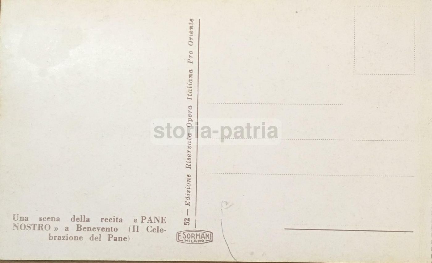 Benevento, Festa Del Pane, Antica Cartolina A Colori, Recita Teatrale, Fascismo, Anni '30