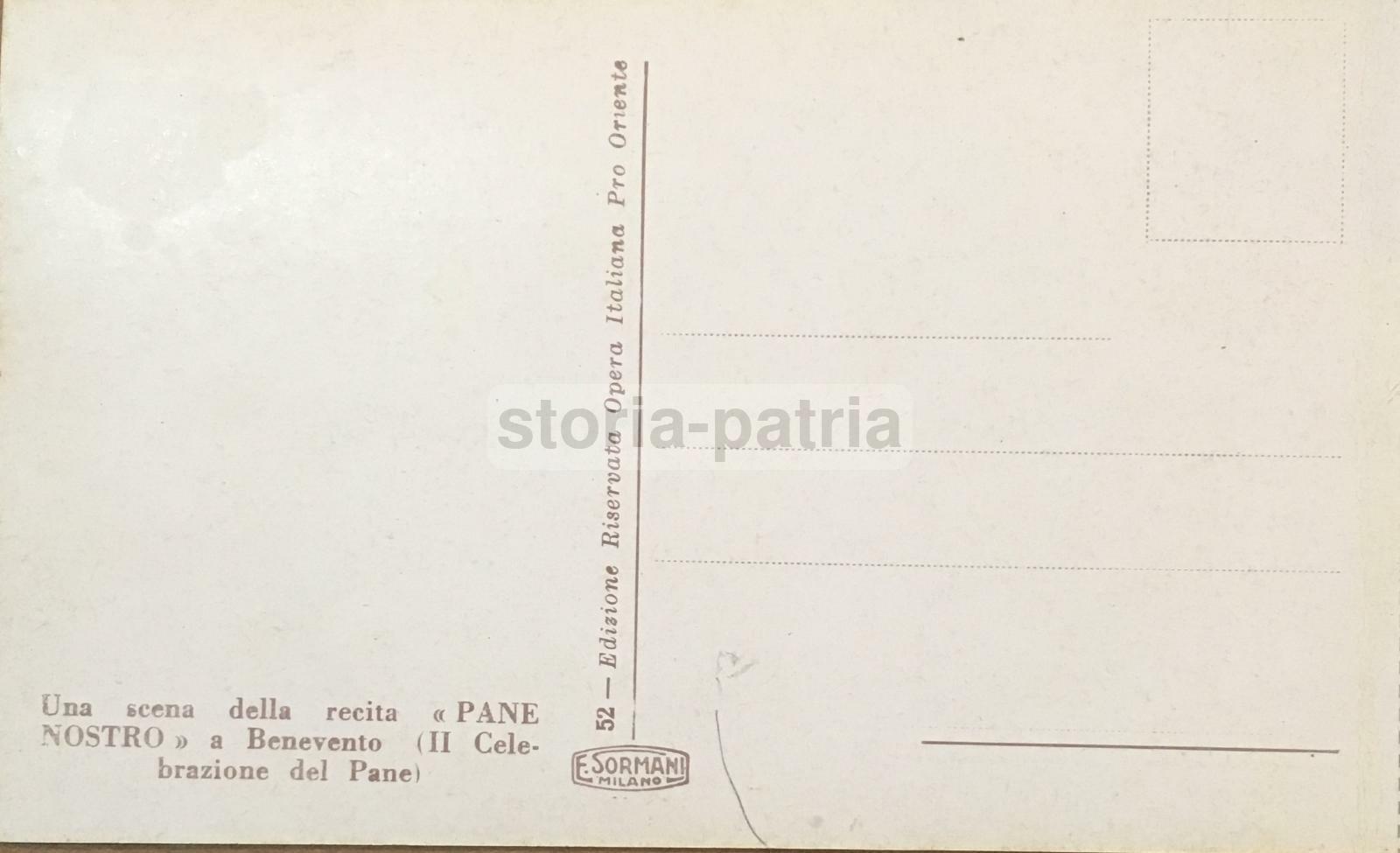 Benevento, Festa Del Pane, Antica Cartolina A Colori, Recita Teatrale, Fascismo, Anni '30