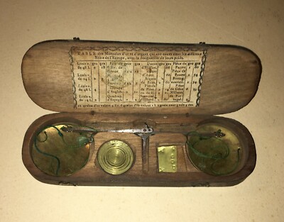 Oreficeria, Numismatica, Farmacia, Antica Bilancia Con Astuccio E Pesi