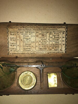 Oreficeria, Numismatica, Farmacia, Antica Bilancia Con Astuccio E Pesi