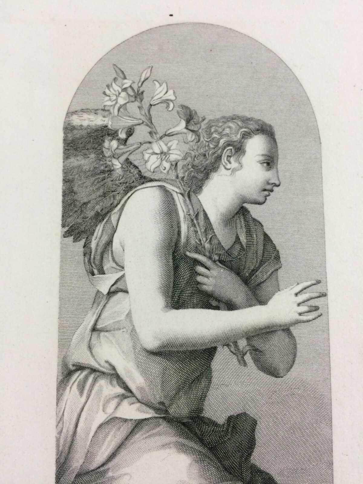 Annunciazione, Antica Incisione All'Acquaforte Da Alessandro Allori (il Bronzino)