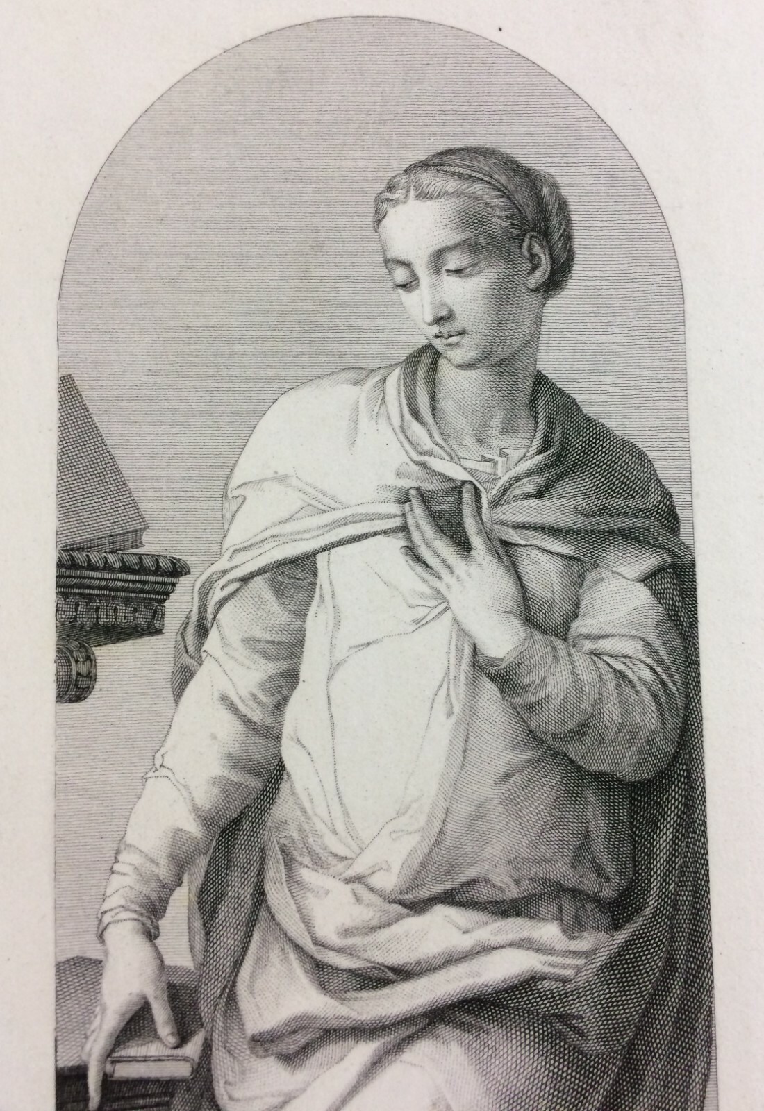 Annunciazione, Antica Incisione All'Acquaforte Da Alessandro Allori (il Bronzino)