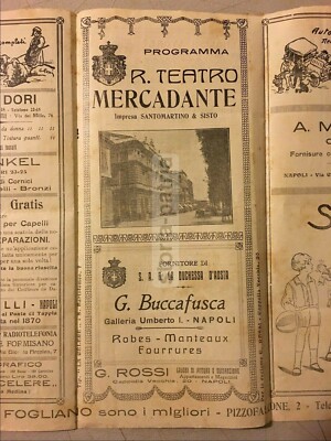 Teatro Napoli, Compagnia Irma Gramatica, Jusckevic, Raro Depliant Pubblicitario