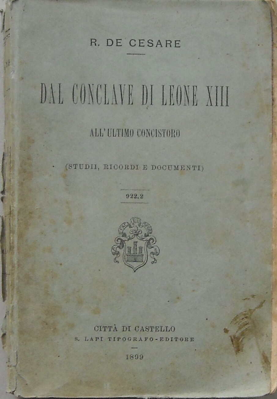 Storia Del Papato: Leone XIII, Conclave E Concistoro Con Mappe Del Vaticano, 1899