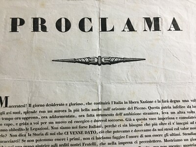 Marche, Macerata: Libertà E Costituzione, Armata Nazionale, Sercognani, Aprile 1831