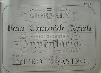 Scrittura, Calligrafia, Economia: Banca Commerciale Agricola, Libro Mastro d'Epoca