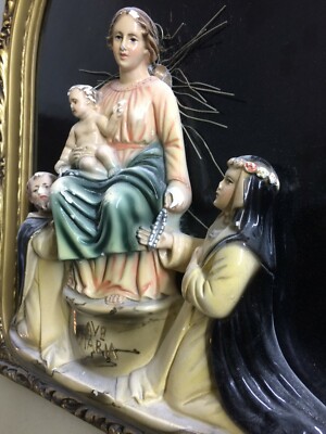 Arte Devozionale: Madonna Del Rosario Di Pompei, Quadro Scultura