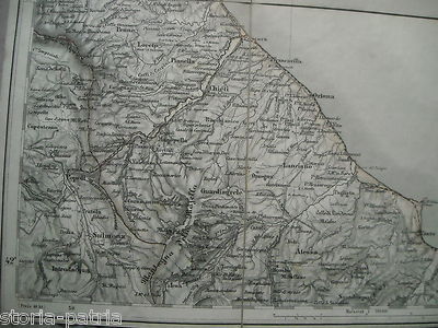 Marche, Abruzzo E Molise, Litorale Adriatico Da Pedaso A Termoli   Antica Mappa Geografica