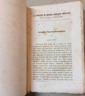 Letteratura, Filologia, Boccaccio, Dante, Commento E Vita, Antica Edizione Le Monnier