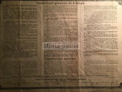 Assicurazioni INA: Antica Polizza Mista, Antica Edizione 1918, Prestito Nazionale