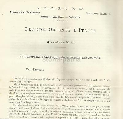 Massoneria Napoletana: Decreto Di Chiusura Logge Della Valle Del Sebeto (1897)