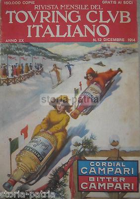 Campari: Cordial E Bitter, Sport Invernali E Pubblicità d'Epoca 1914