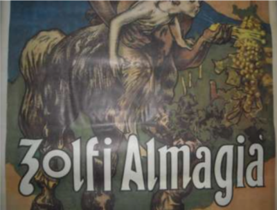Manifesto Pubblicitario Almagià: Allegoria Degli Zolfi Ventilati