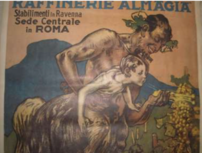 Manifesto Pubblicitario Almagià: Allegoria Degli Zolfi Ventilati