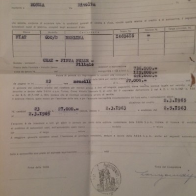 Automobili, Auto d'Epoca: Documenti Per Fiat 600 Tg. Mi 738283, Monza, 1963