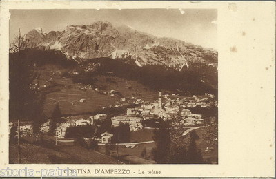 Cortina d'Ampezzo, Le Tofane: Antica Veduta Panoramica Pubblicitaria Farmaceutica