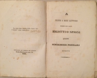 Letteratura Popolare: Poesia, Sghiribizzi   Francesco Paolo Pace   Marzucco   Sarno   1869
