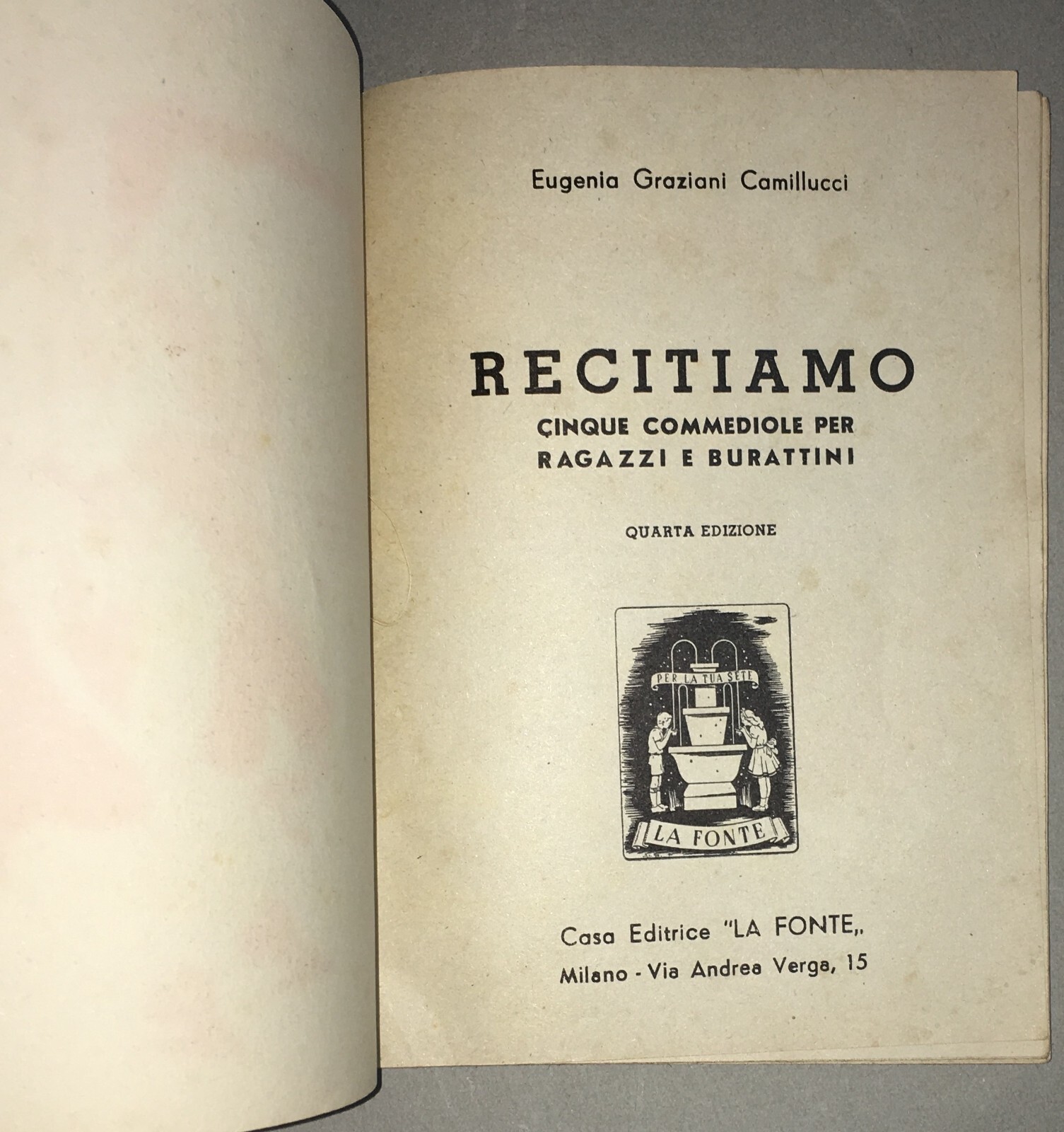 Teatro Dei Burattini: Eugenia Graziani Camillucci, Commedie Per Ragazzi