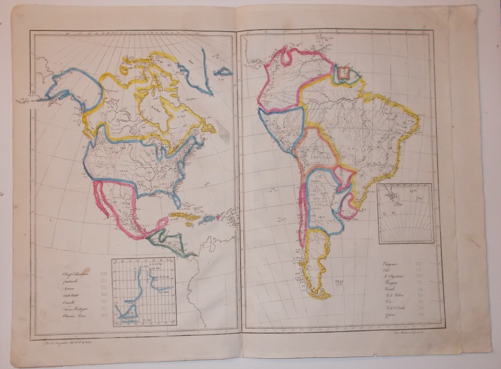 Antica Cartografia Delle Americhe: Stati Uniti, Brasile, Perù, Patagonia, Alaska