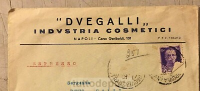Busta Pubblicitaria d'Epoca Due Galli   Industria Cosmetici, Napoli
