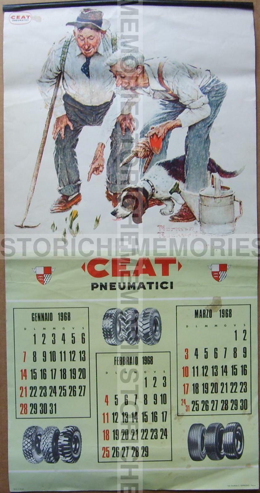 Pneumatici Ceat, Calendario Pubblicitario 1968, Illustrazioni Di Norman Rockwell
