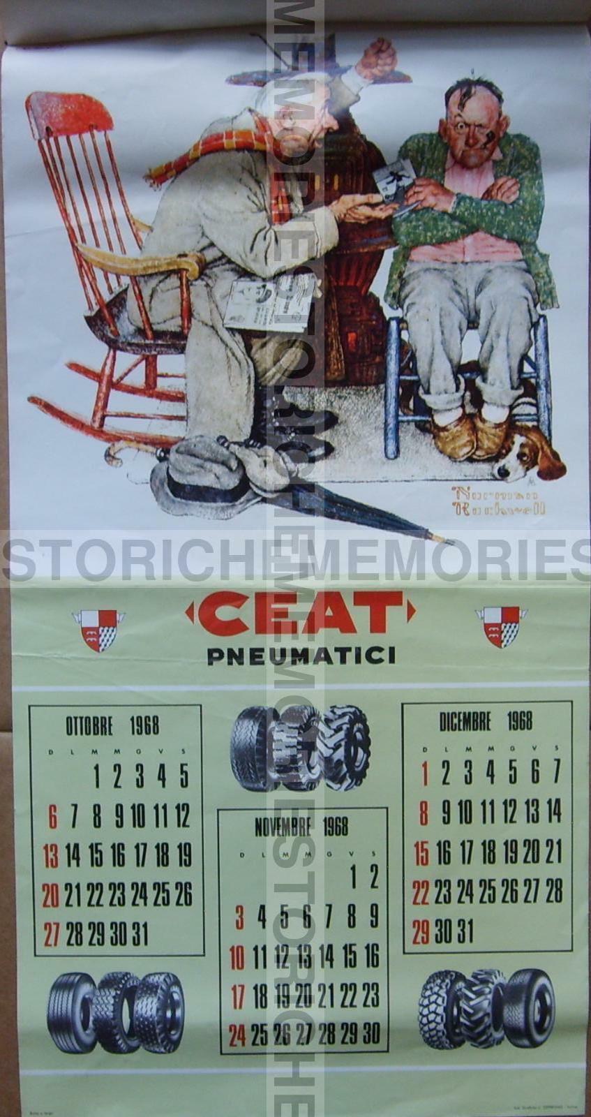 Pneumatici Ceat, Calendario Pubblicitario 1968, Illustrazioni Di Norman Rockwell