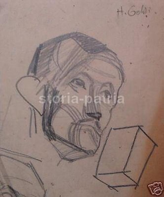 Arte Europea Del Novecento. Artista Gehri. Raro Disegno Originale Da Collezione
