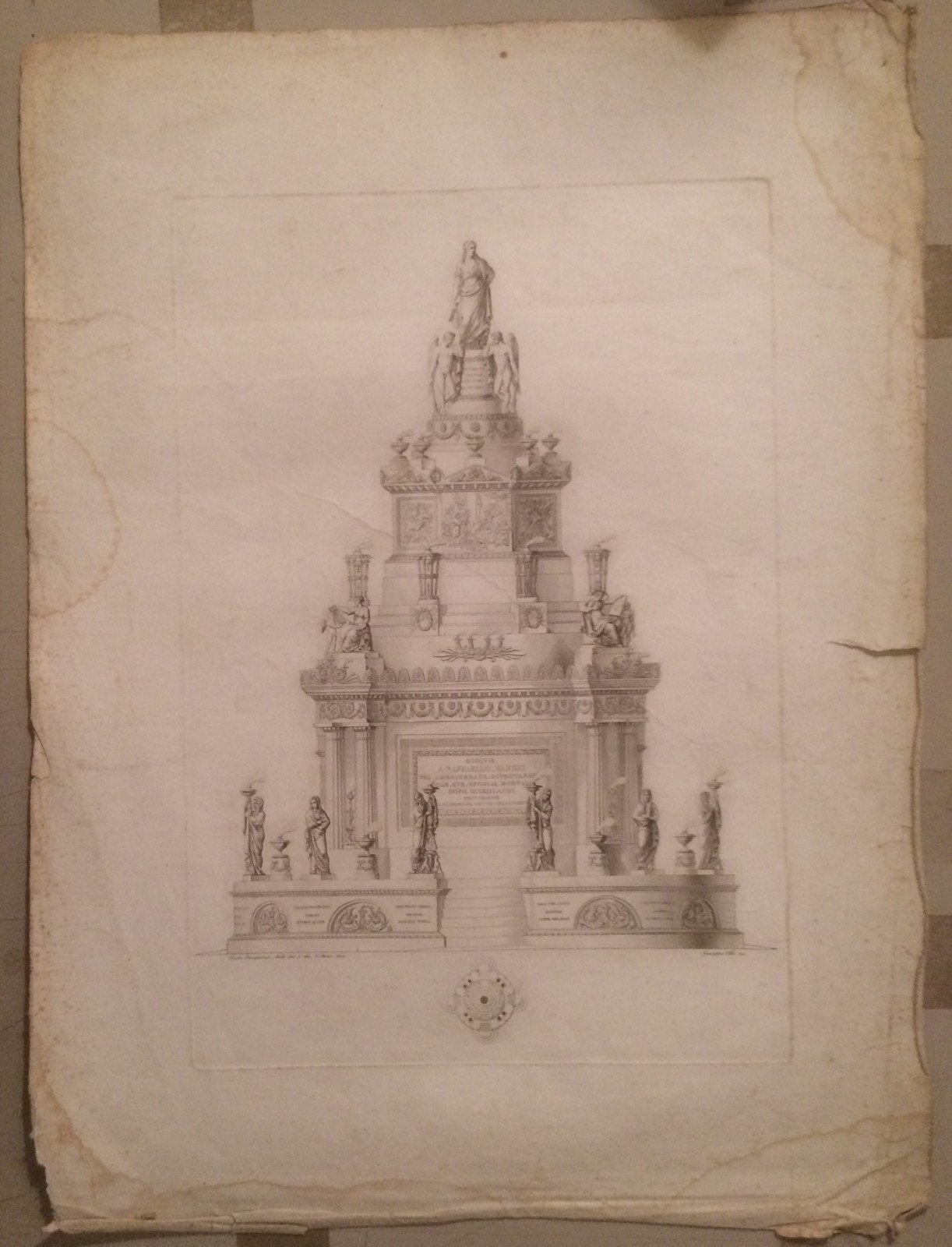 Arte E Architettura: Monumento A Raffaello Sanzio, Incisore Giuseppe Villa, Architetto Pietro Camporese