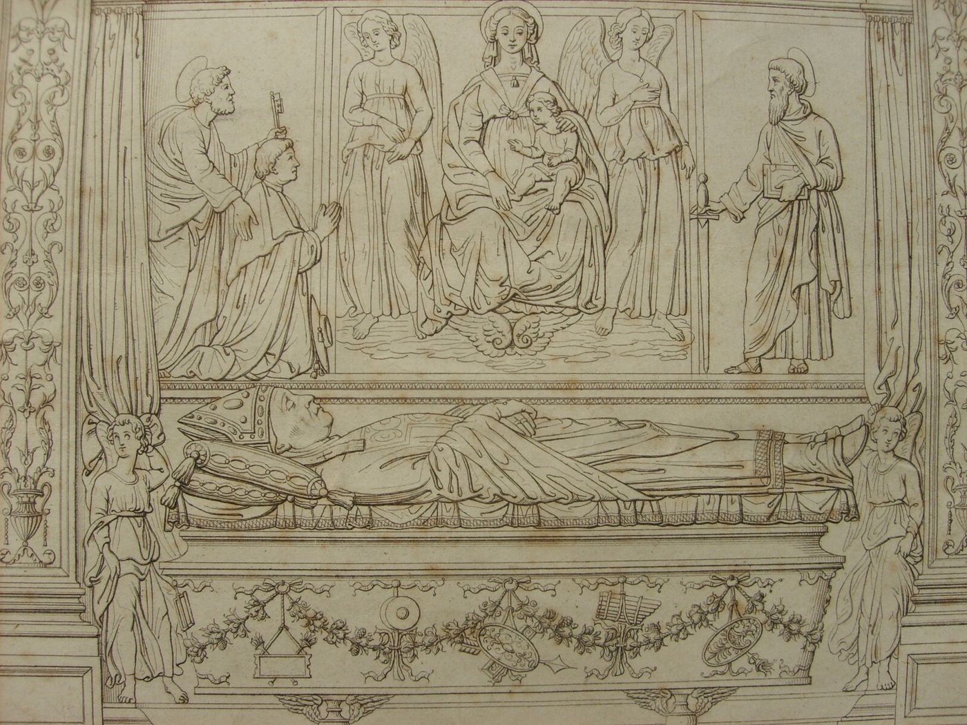 Roma, Ravenna: Cardinale Roverella. Architetto Tosi, Incisore Becchio. Rara Incisione.