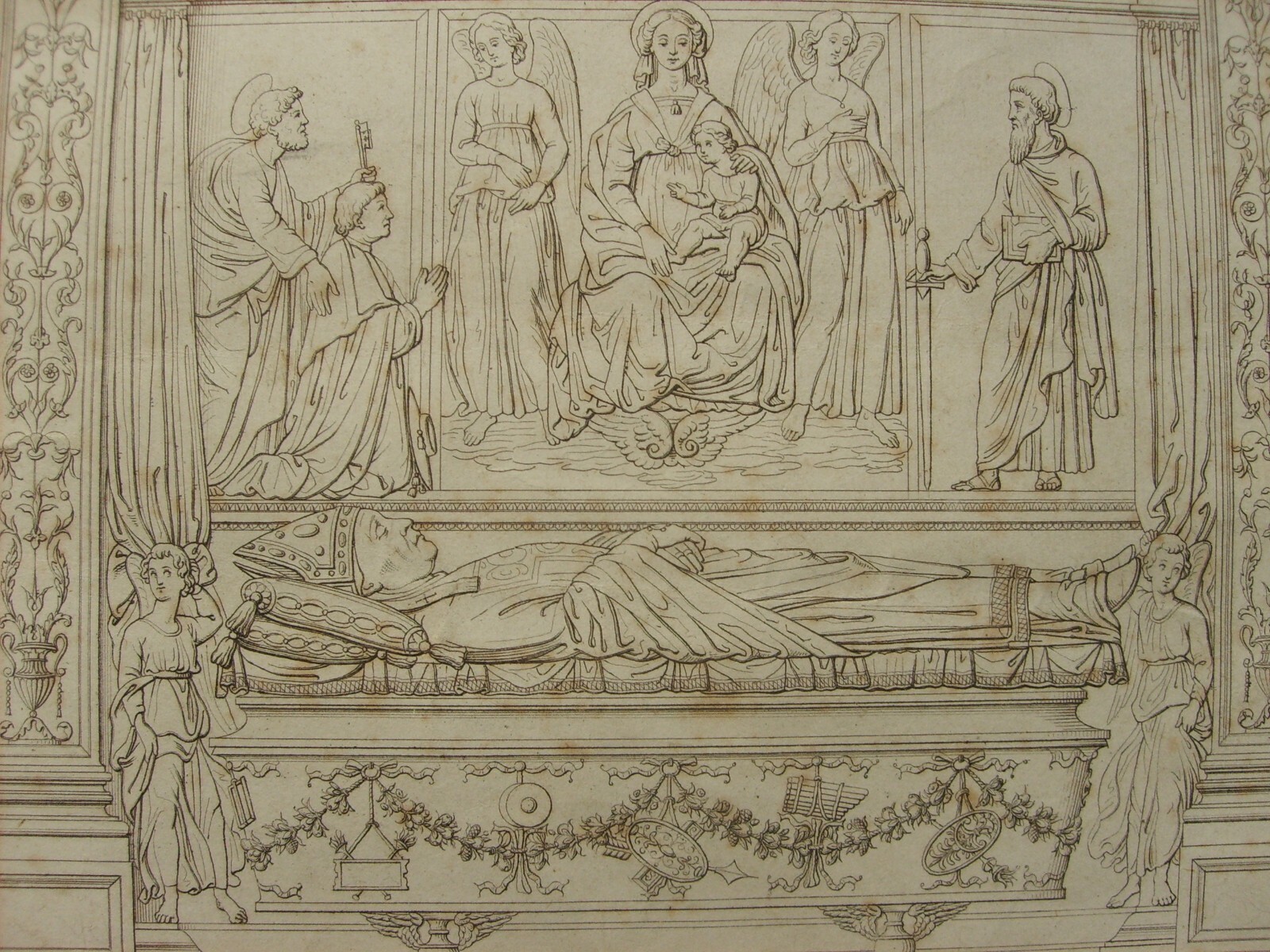 Roma, Ravenna: Cardinale Roverella. Architetto Tosi, Incisore Becchio. Rara Incisione.