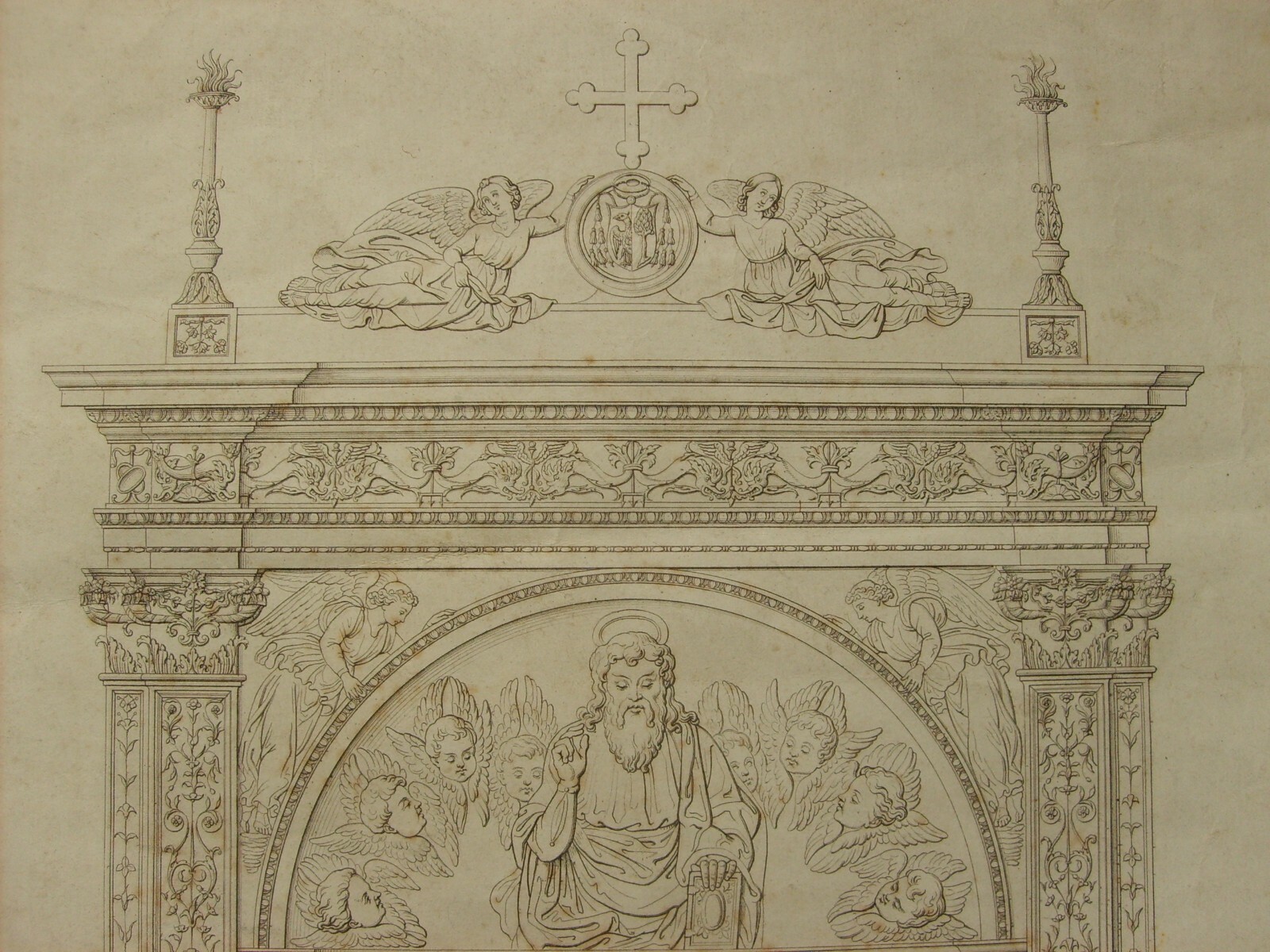 Roma, Ravenna: Cardinale Roverella. Architetto Tosi, Incisore Becchio. Rara Incisione.