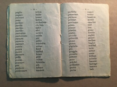 Africa Colonie Libia Tripoli: Dizionario Lingua Araba Per Italiani, Emigrazione