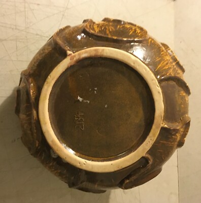Arte Design, Artistico Vaso In Ceramica Con Inusuale Decorazione In Rilievo