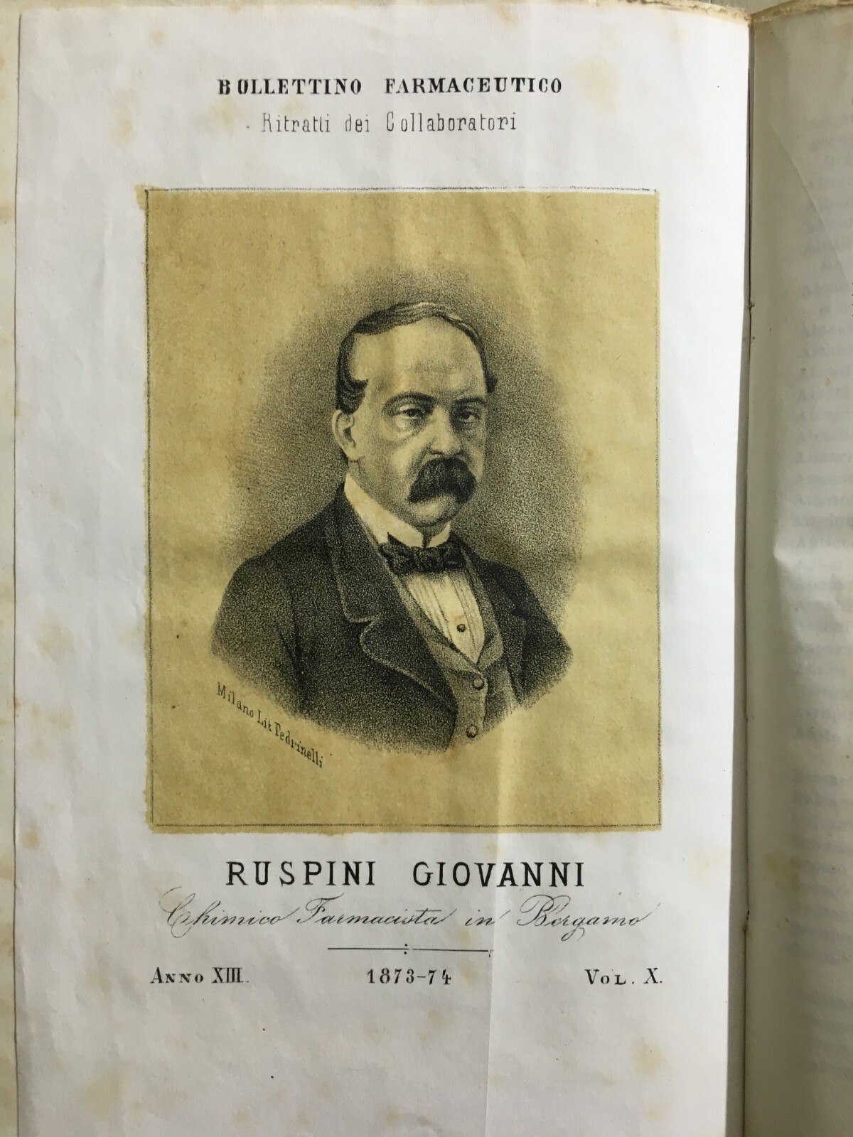Bollettino Farmaceutico: Medicina, Farmacia, Chimica (1873 1874) Ruspini, Viscardi