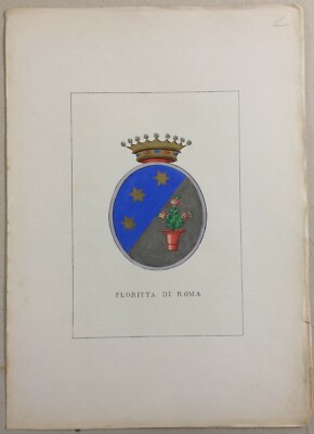 Roma, Nobiltà E Araldica: Antico Stemma Della Famiglia Floritta